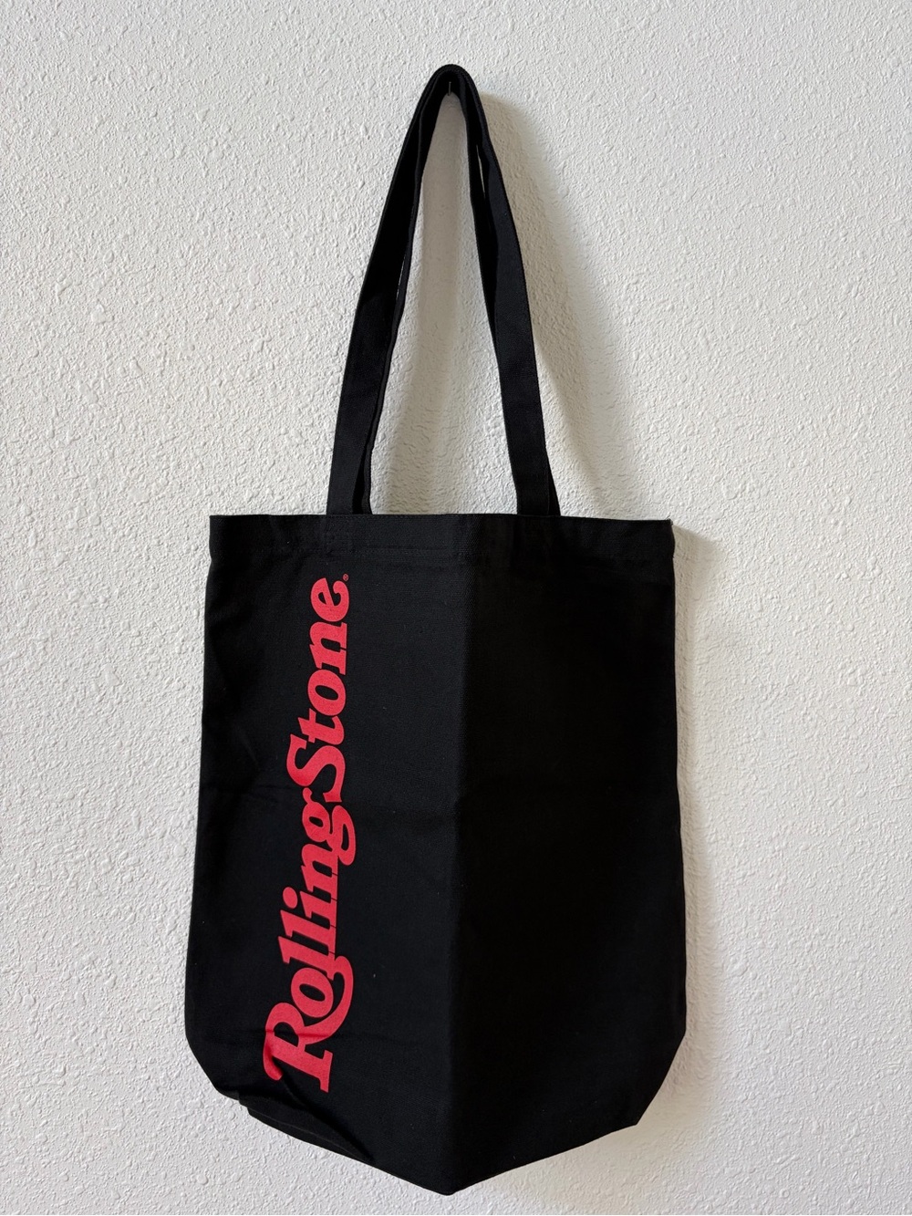 Rolling Stones Graphic Canvas Tote Bag Black Y2K Indie Grunge Festival